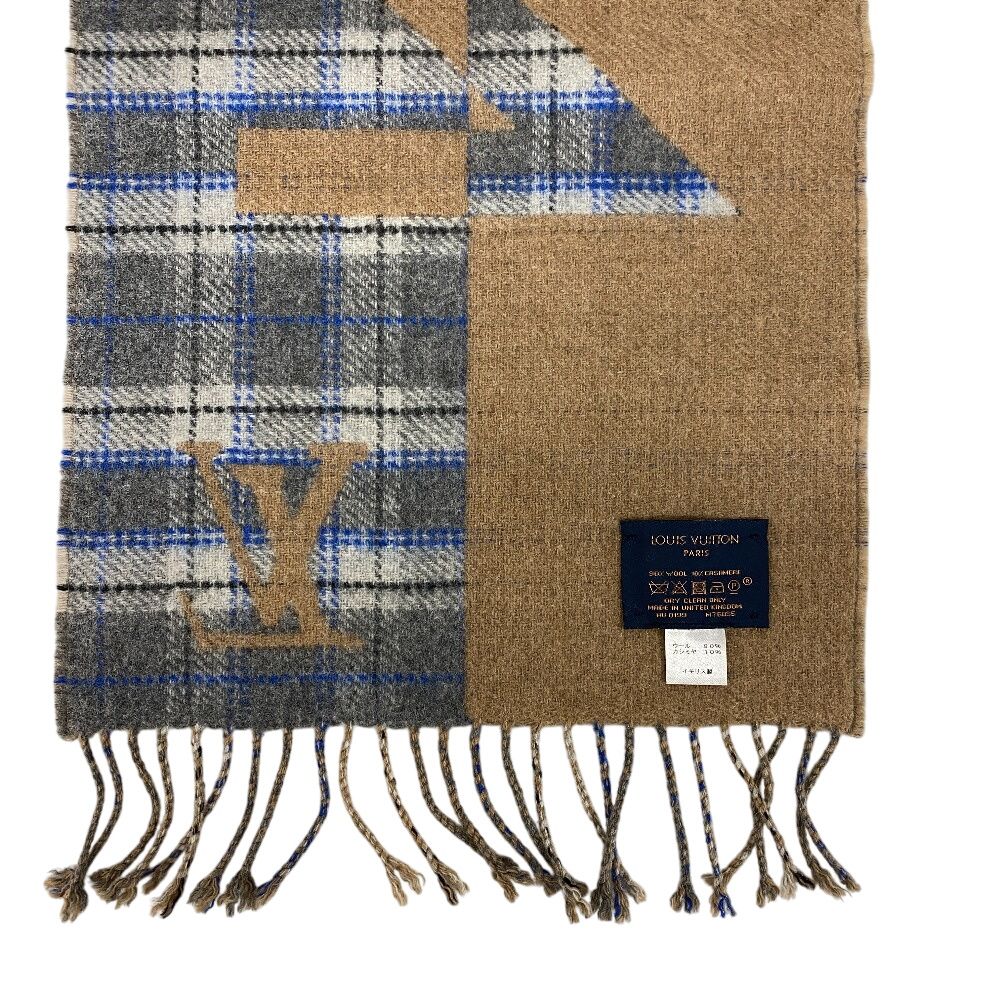 Louis Vuitton Check with Echarpe Cashmere Scarf Beige — view 3