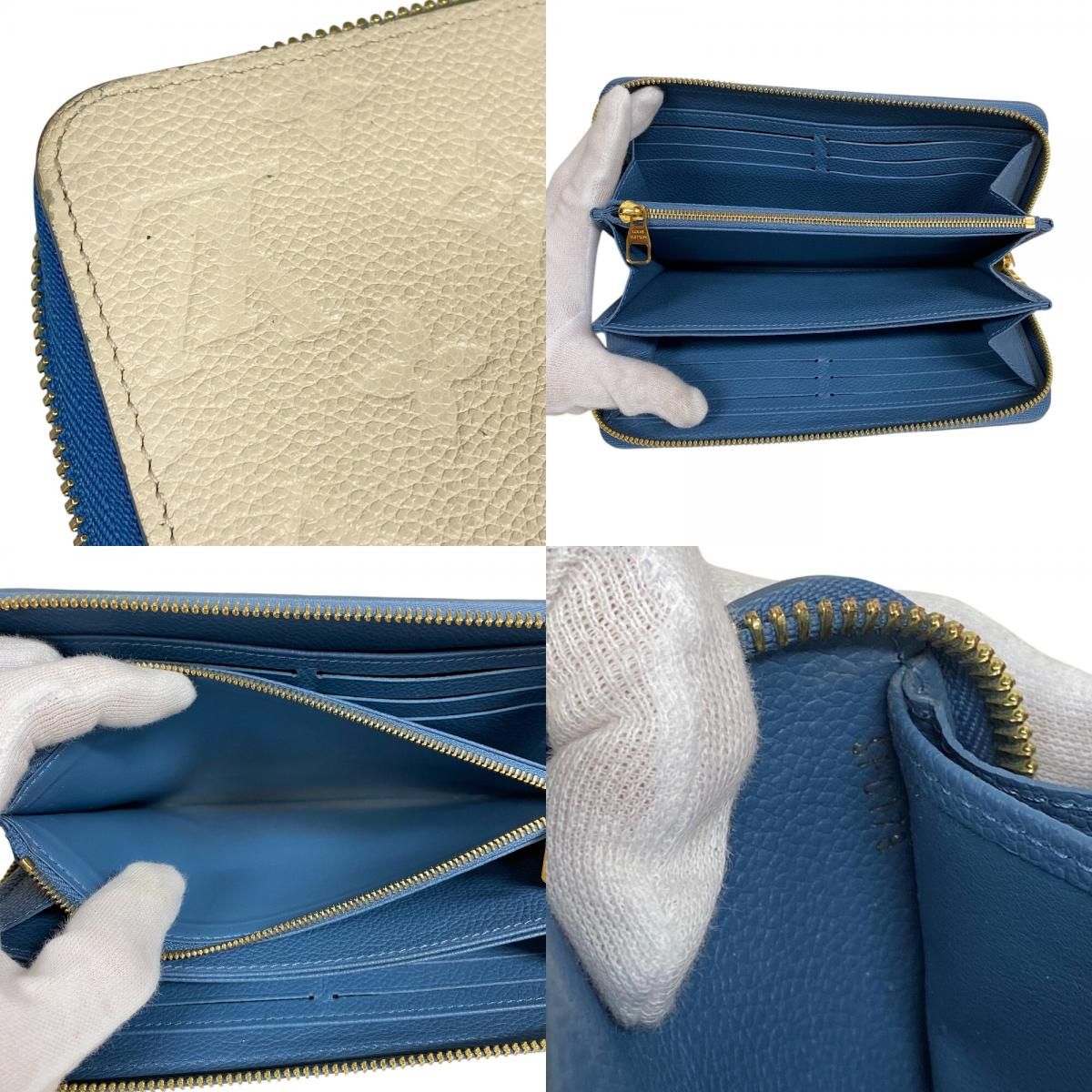 Louis Vuitton Zippy Wallet Zip Around Monogram Empreinte Leather Ivory — view 8