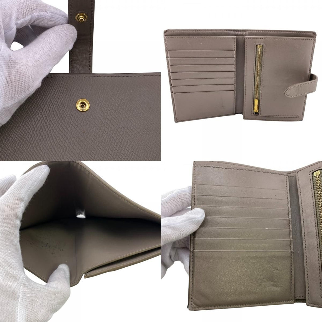 Celine Strap Bifold Wallet Coin Purse Bill Beige — view 7