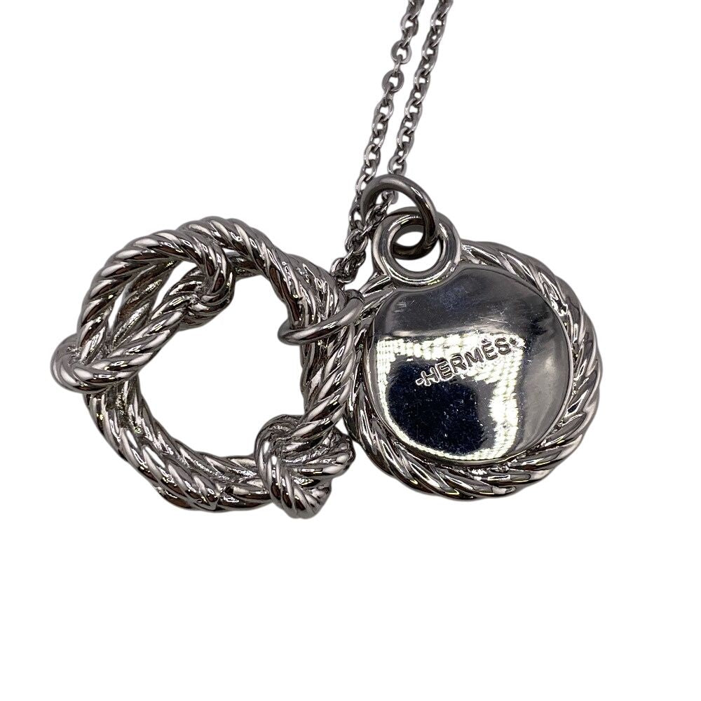 Hermes Cordage Rope Necklace Chain Silver — view 3