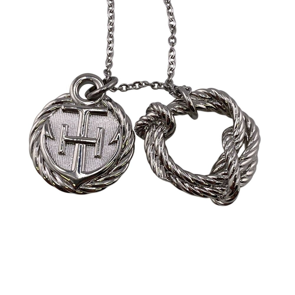 Hermes Cordage Rope Necklace Chain Silver — view 2