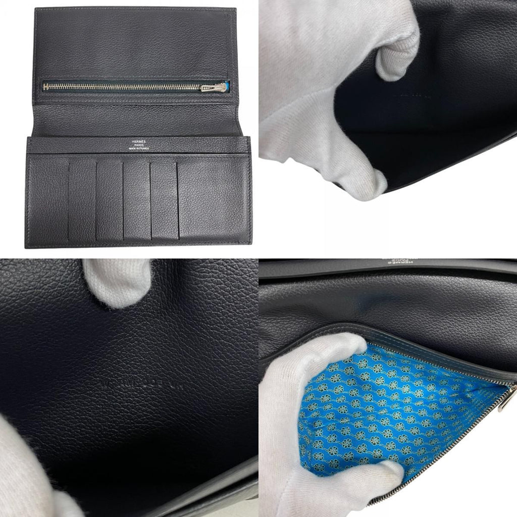 Hermes Citizen Twill Wallet Card Holder Coin Purse Black — view 8