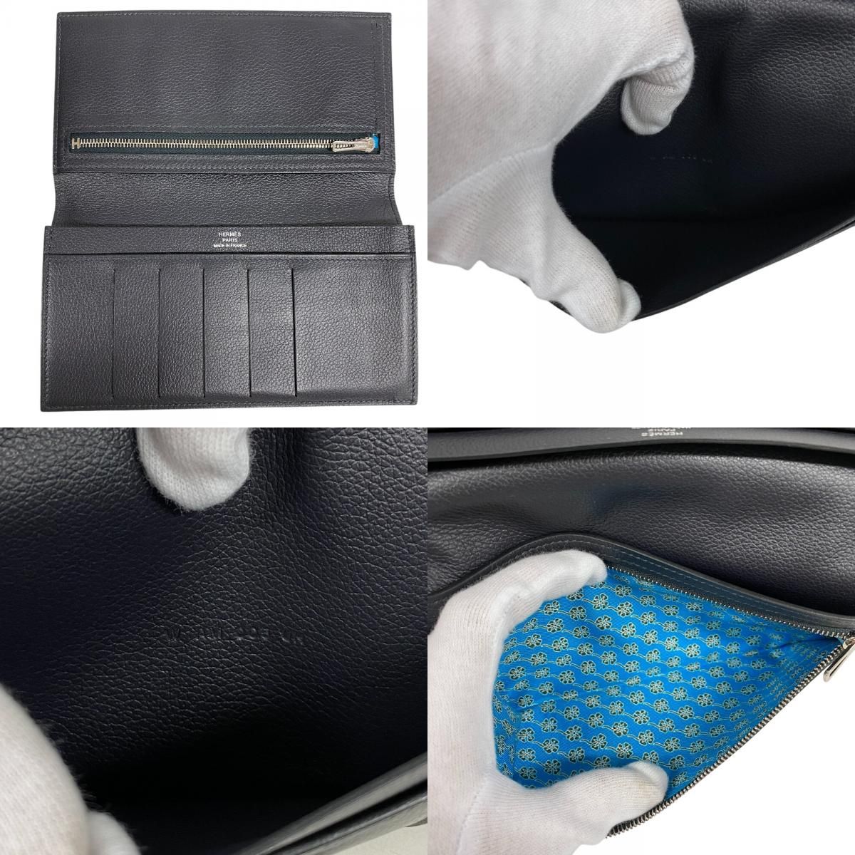 Hermes Citizen Twill Wallet Card Holder Coin Purse Black — view 8