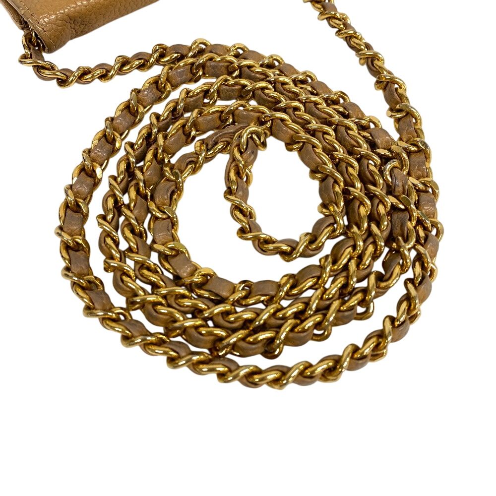 Chanel Mobile Phone Case Chain Shoulder CC Logo Smartphone Beige — view 3