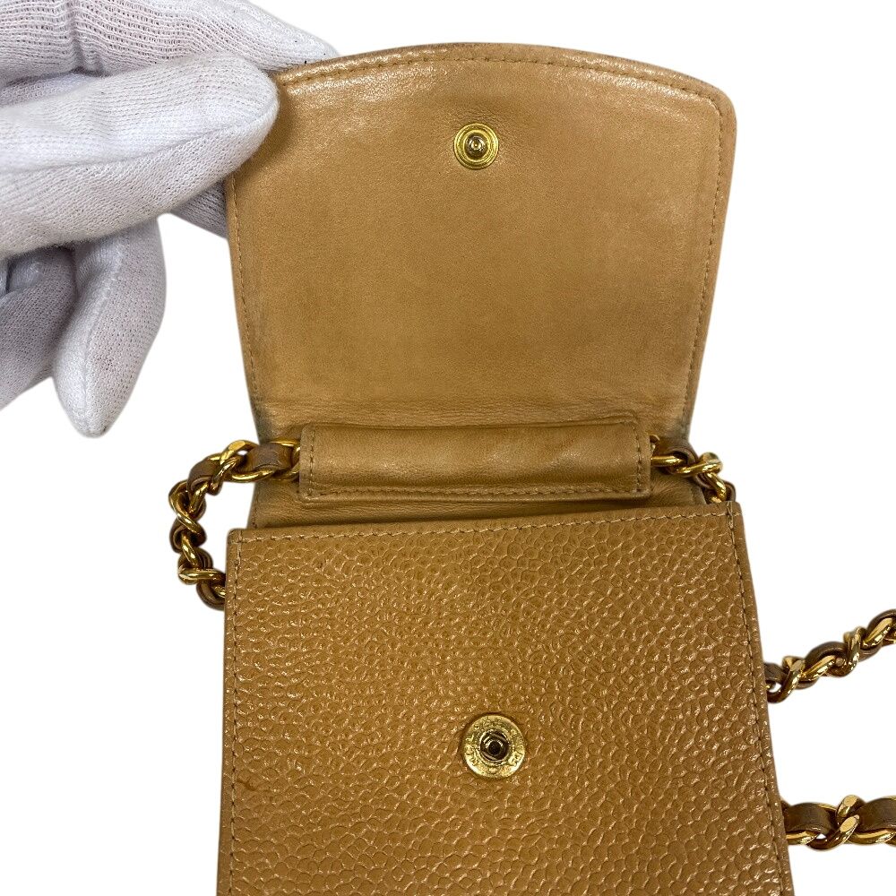 Chanel Mobile Phone Case Chain Shoulder CC Logo Smartphone Beige — view 7