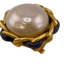 Chanel Pearl Earrings Gold — view 7