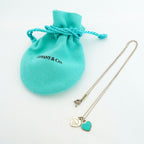 Tiffany & Co Necklace Double Return to Heart 925 Sterling Silver Blue — view 7