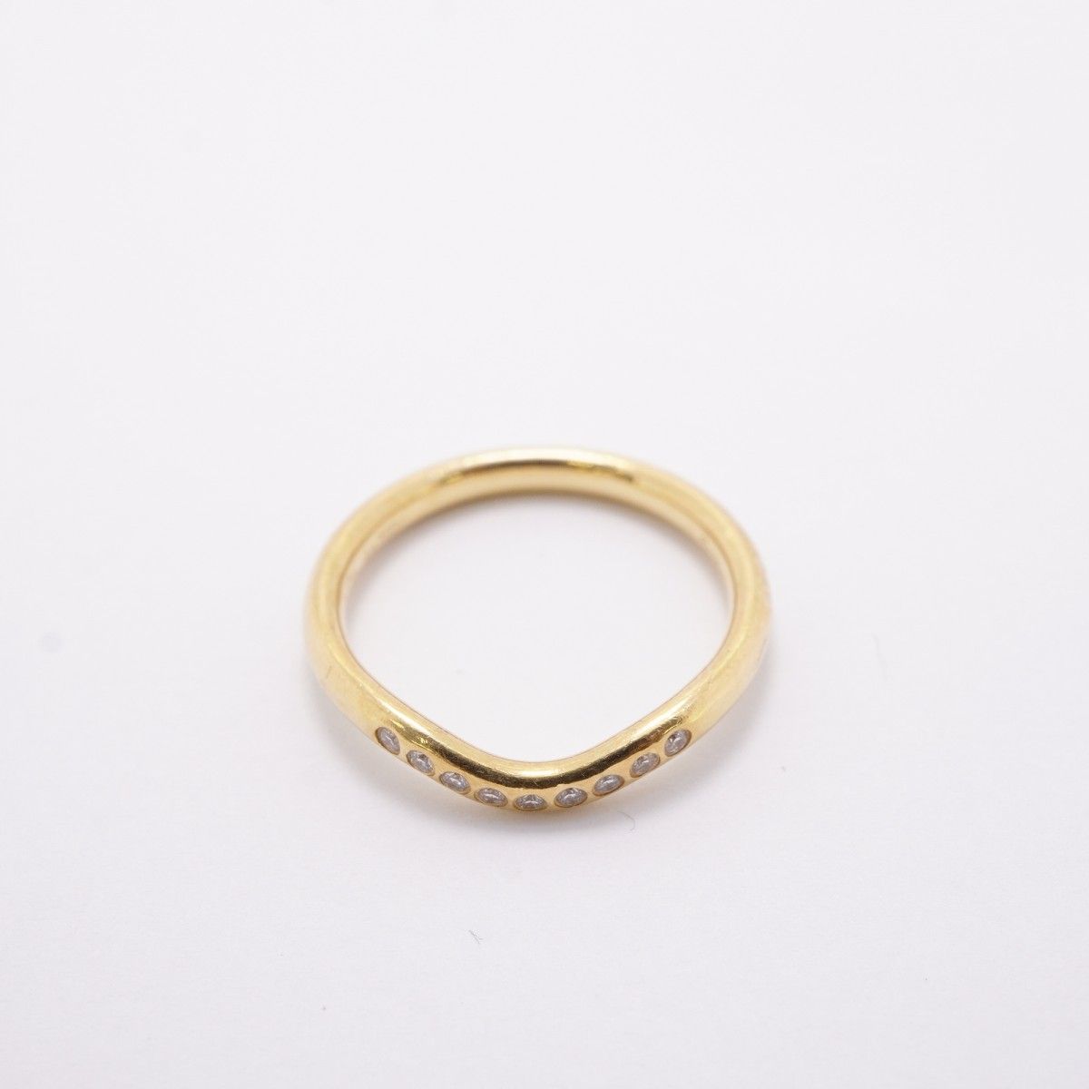 Tiffany & Co Ring Curved Band 18k Yellow Gold Diamond — view 3