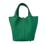 Hermes Handbag Picotin Lock PM Taurillon Clemence Mint Silver — view 6