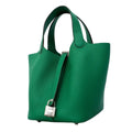 Hermes Handbag Picotin Lock PM Taurillon Clemence Mint Silver