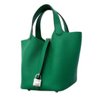 Hermes Handbag Picotin Lock PM Taurillon Clemence Mint Silver