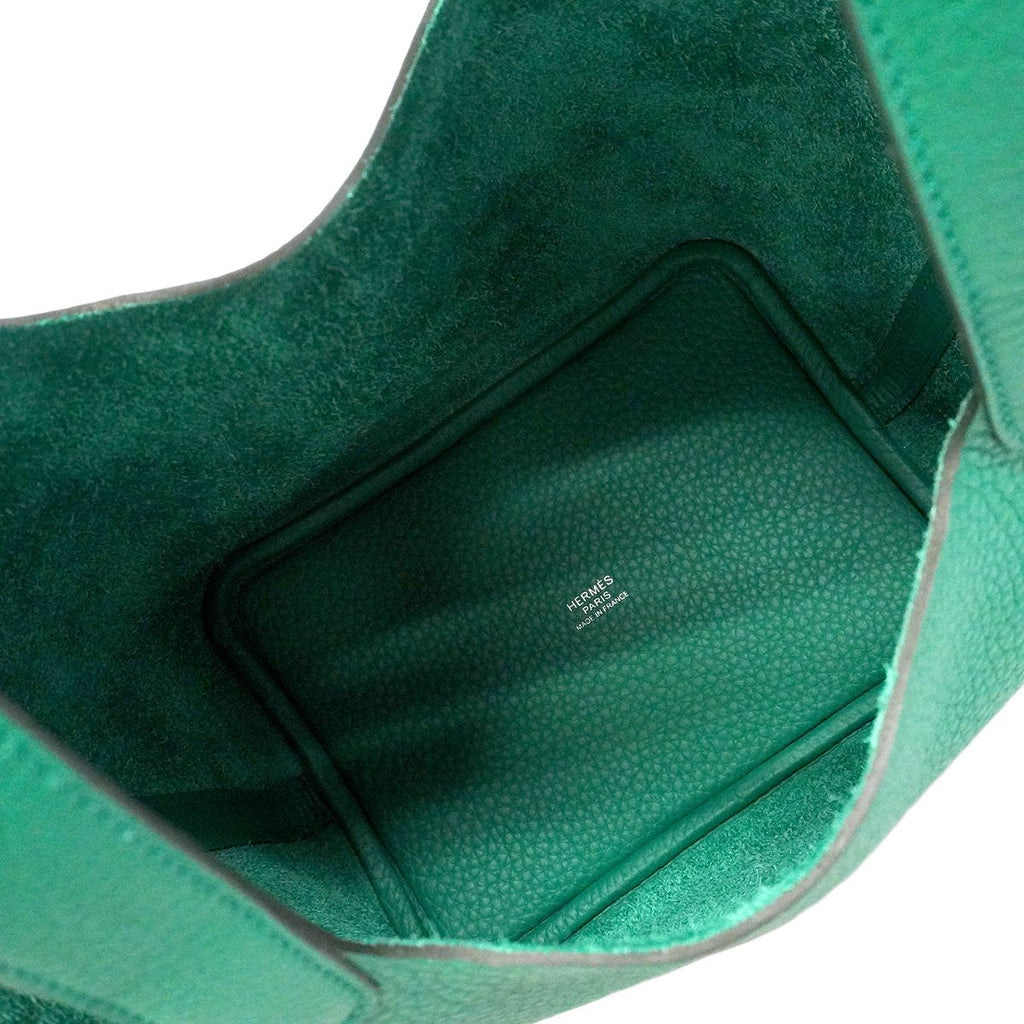 Hermes Handbag Picotin Lock PM Taurillon Clemence Mint Silver — view 4