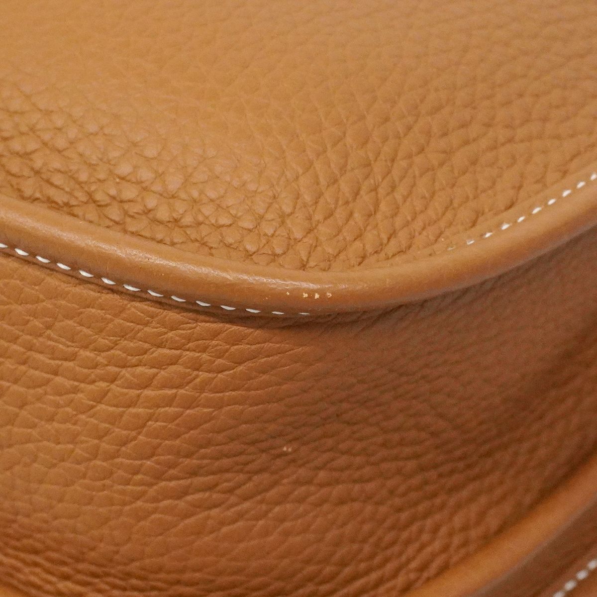 Hermes Shoulder Bag Evelyne Taurillon Clemence Gold Silver — view 6
