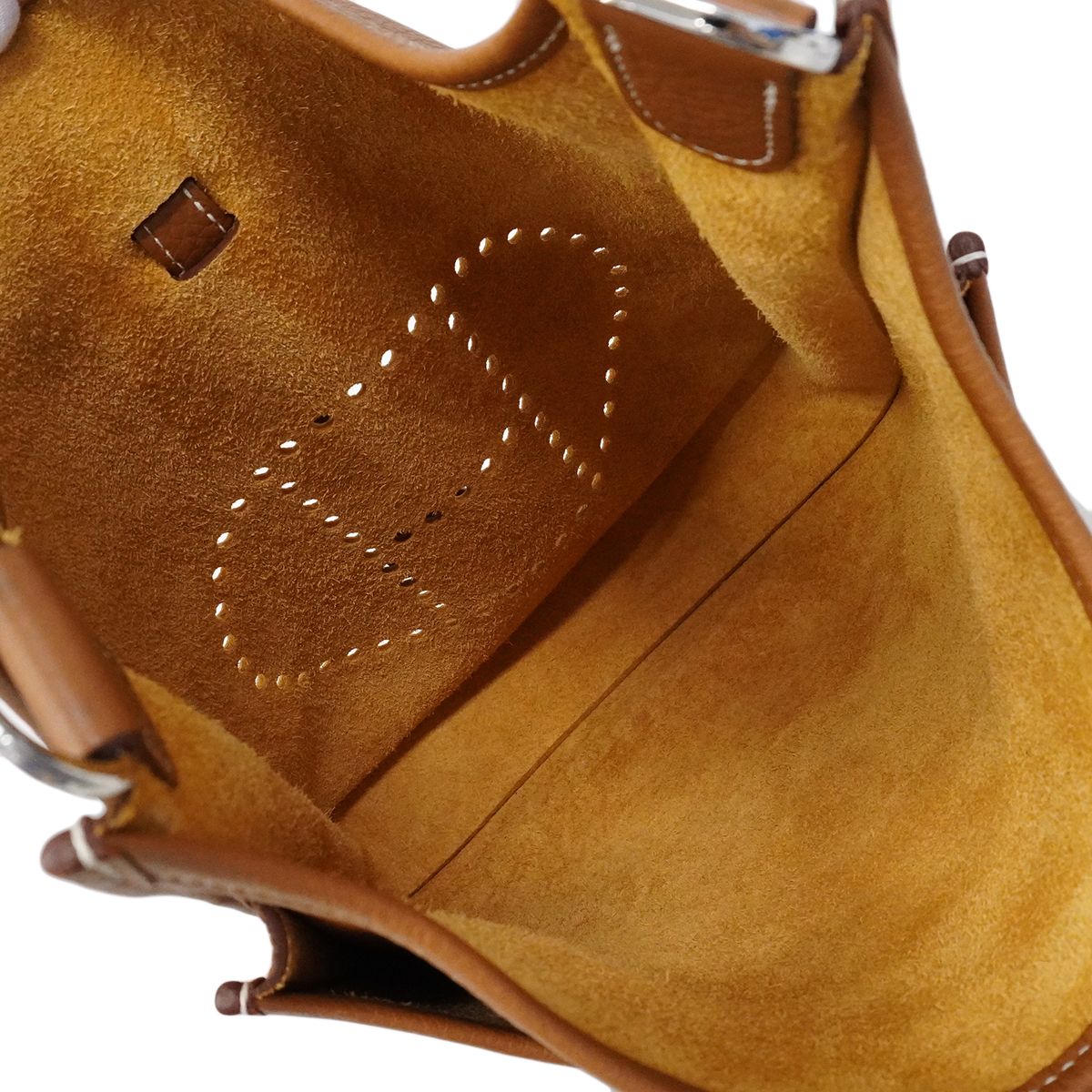 Hermes Shoulder Bag Evelyne Taurillon Clemence Gold Silver — view 4