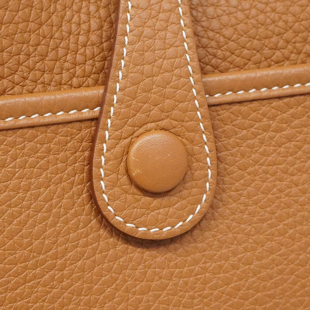 Hermes Shoulder Bag Evelyne Taurillon Clemence Gold Silver — view 7