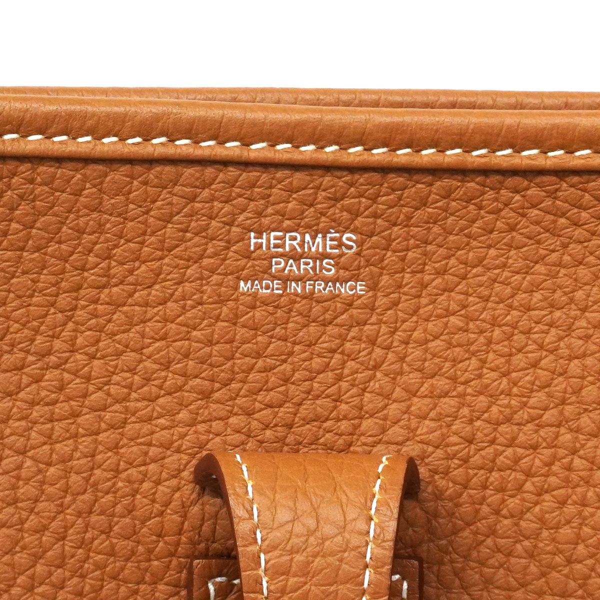 Hermes Shoulder Bag Evelyne Taurillon Clemence Gold Silver — view 5