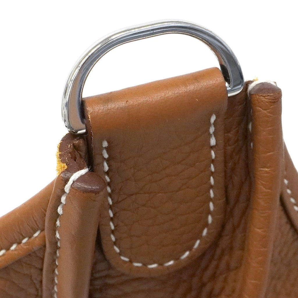 Hermes Shoulder Bag Evelyne Taurillon Clemence Gold Silver — view 8