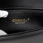 Chanel Shoulder Bag Boy Caviar Leather Black Gold — view 5