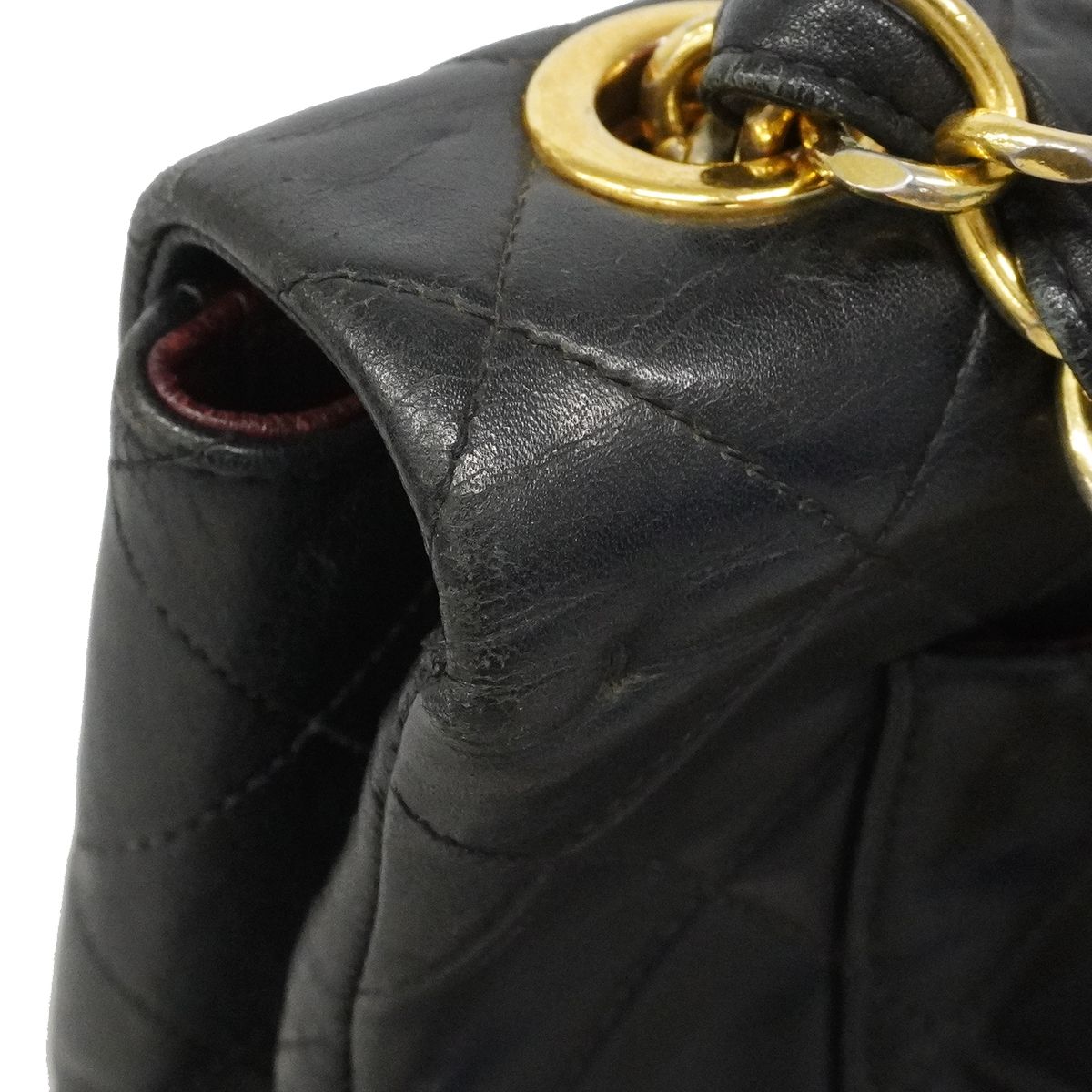 Chanel Shoulder Bag Deca Quilted Lambskin Black Gold — view 6