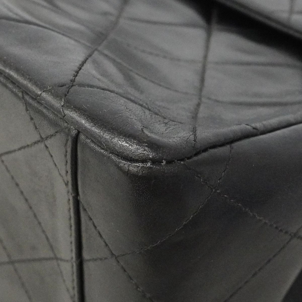 Chanel Shoulder Bag Deca Quilted Lambskin Black Gold — view 7
