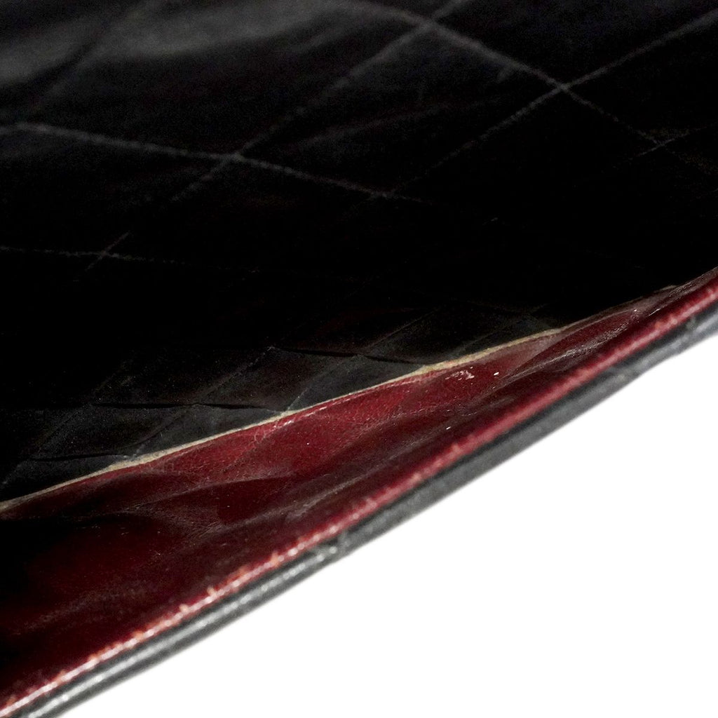 Chanel Shoulder Bag Deca Quilted Lambskin Black Gold — view 9