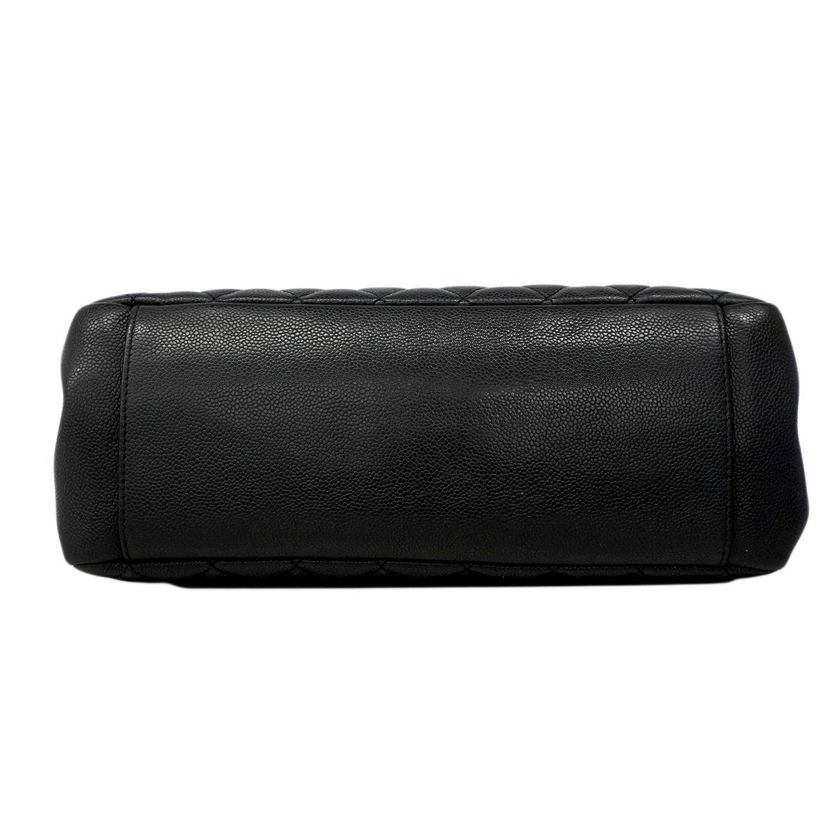 Chanel Chain Tote Quilted Caviar Leather Black Gold — view 3