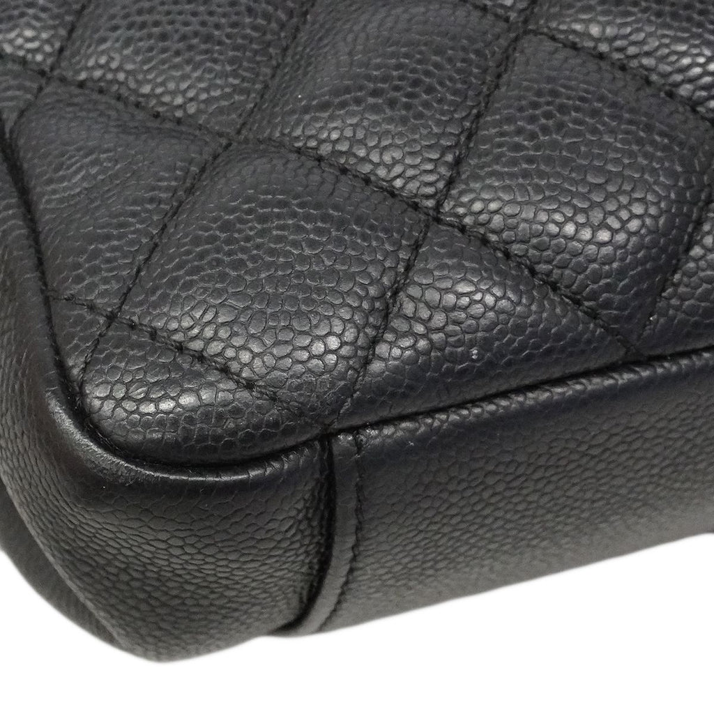 Chanel Chain Tote Quilted Caviar Leather Black Gold — view 8