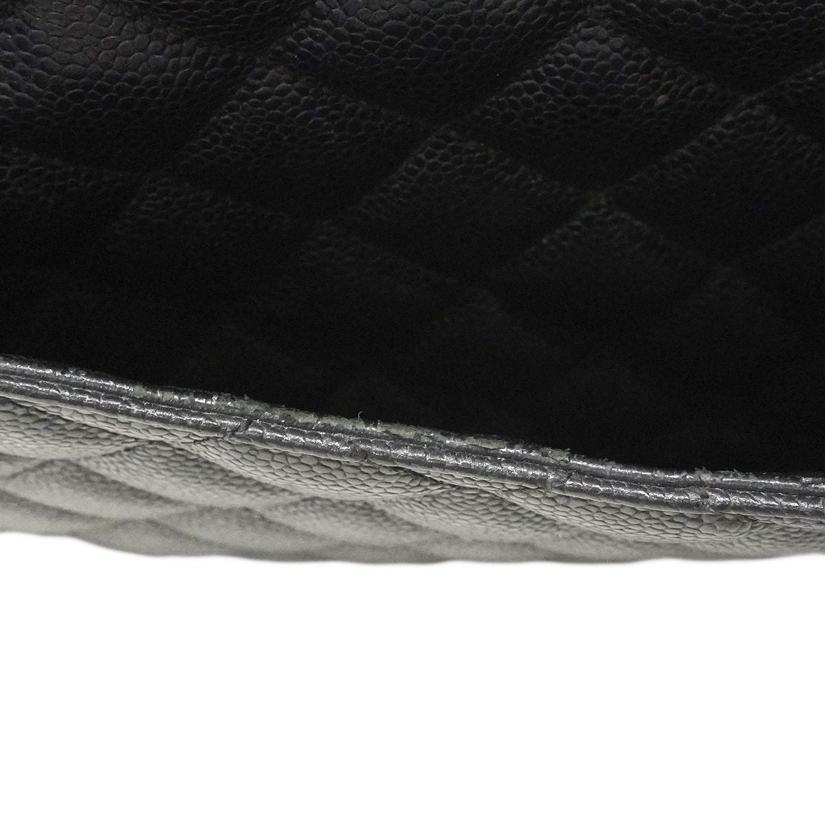 Chanel Chain Tote Quilted Caviar Leather Black Gold — view 6