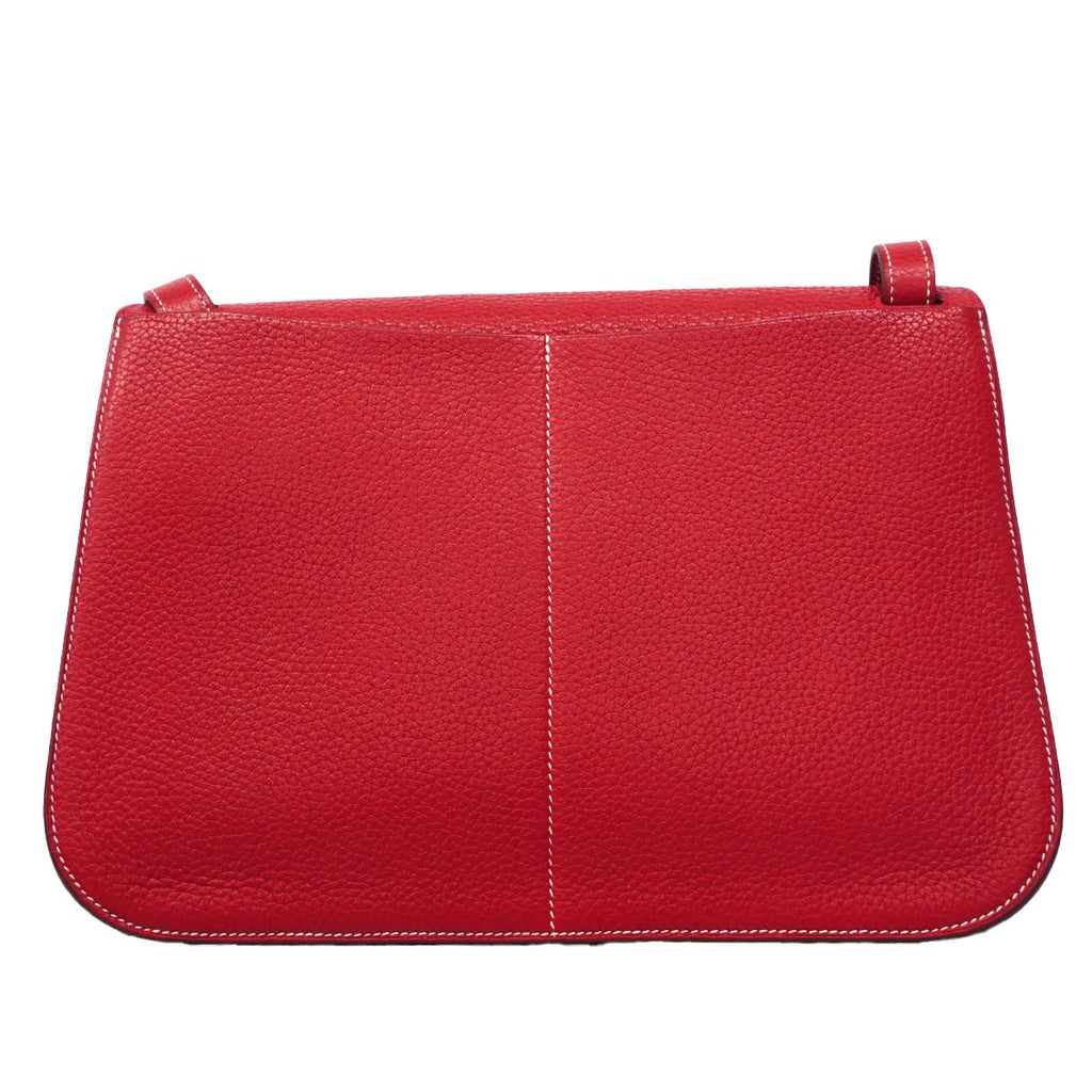 Hermes Handbag Halzan 31 Taurillon Clemence Rouge Casac Silver 2-Way — view 8