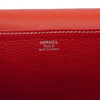 Hermes Handbag Halzan 31 Taurillon Clemence Rouge Casac Silver 2-Way — view 5