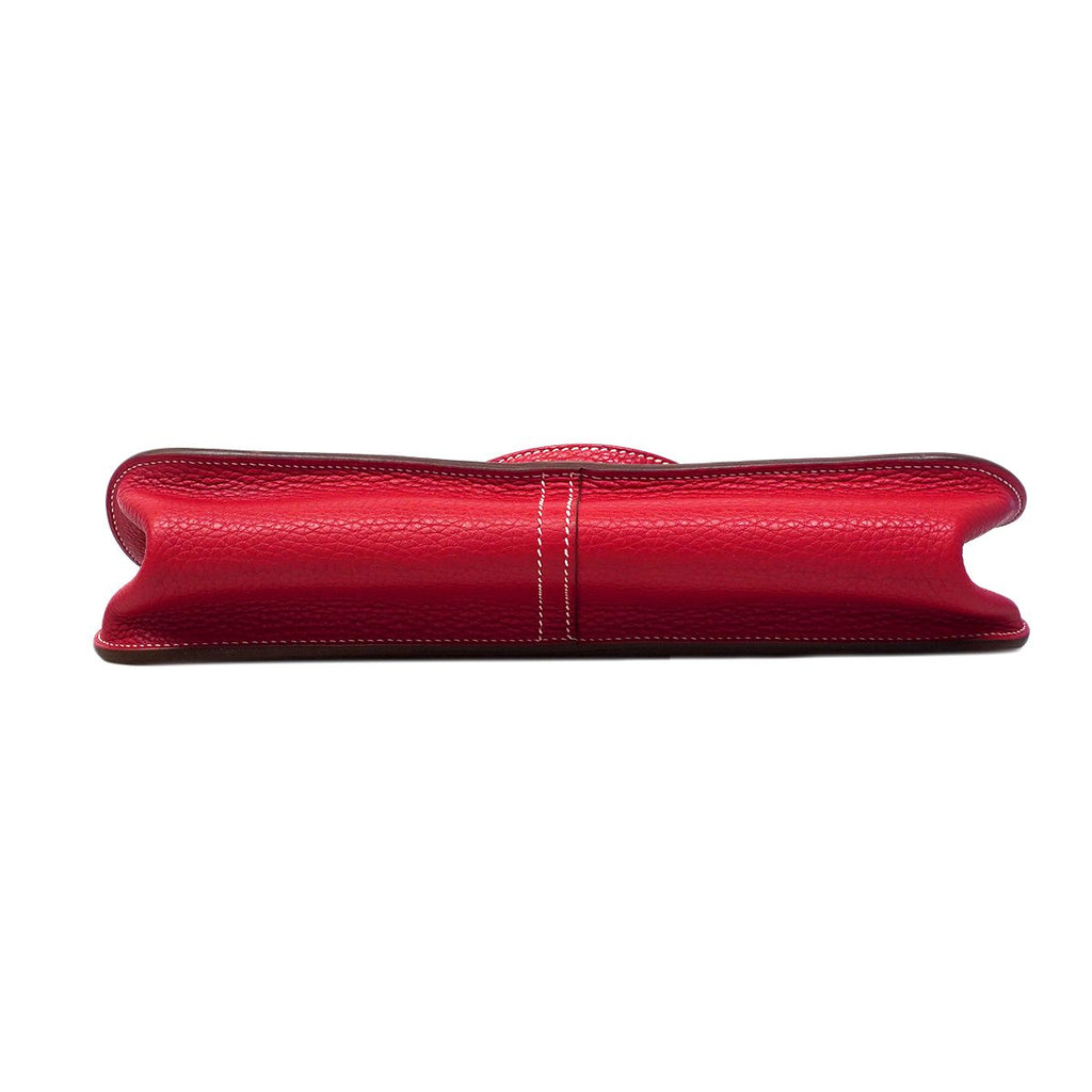 Hermes Handbag Halzan 31 Taurillon Clemence Rouge Casac Silver 2-Way — view 3