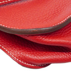 Hermes Handbag Halzan 31 Taurillon Clemence Rouge Casac Silver 2-Way — view 6