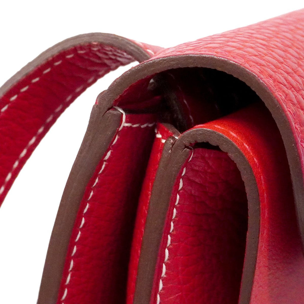Hermes Handbag Halzan 31 Taurillon Clemence Rouge Casac Silver 2-Way — view 7