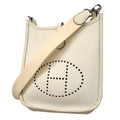 Hermes Shoulder Bag Evelyne TPM Taurillon Clemence White Silver