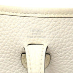 Hermes Shoulder Bag Evelyne TPM Taurillon Clemence White Silver — view 5
