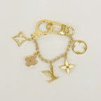 Louis Vuitton Key Holder Charm Fleur Deux Monogram Gold Ivory Pink — view 4