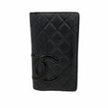 Chanel Wallet Cambon Lambskin Black Silver