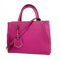 Fendi Handbag Leather Pink Silver 2-Way