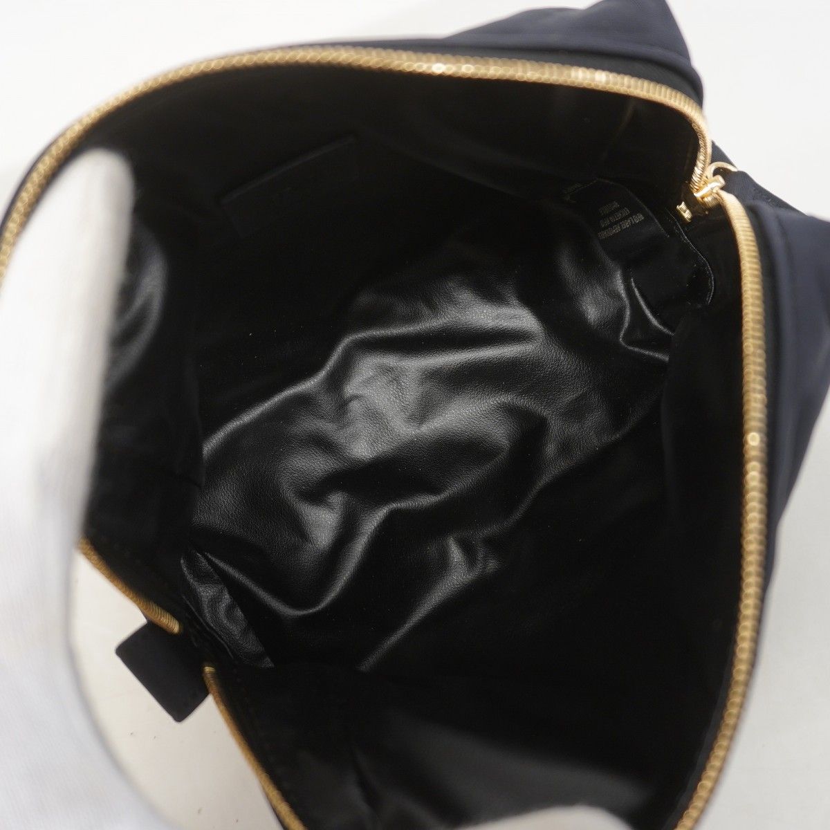 Fendi Pouch FF Embossed Nylon Black Gold — view 4