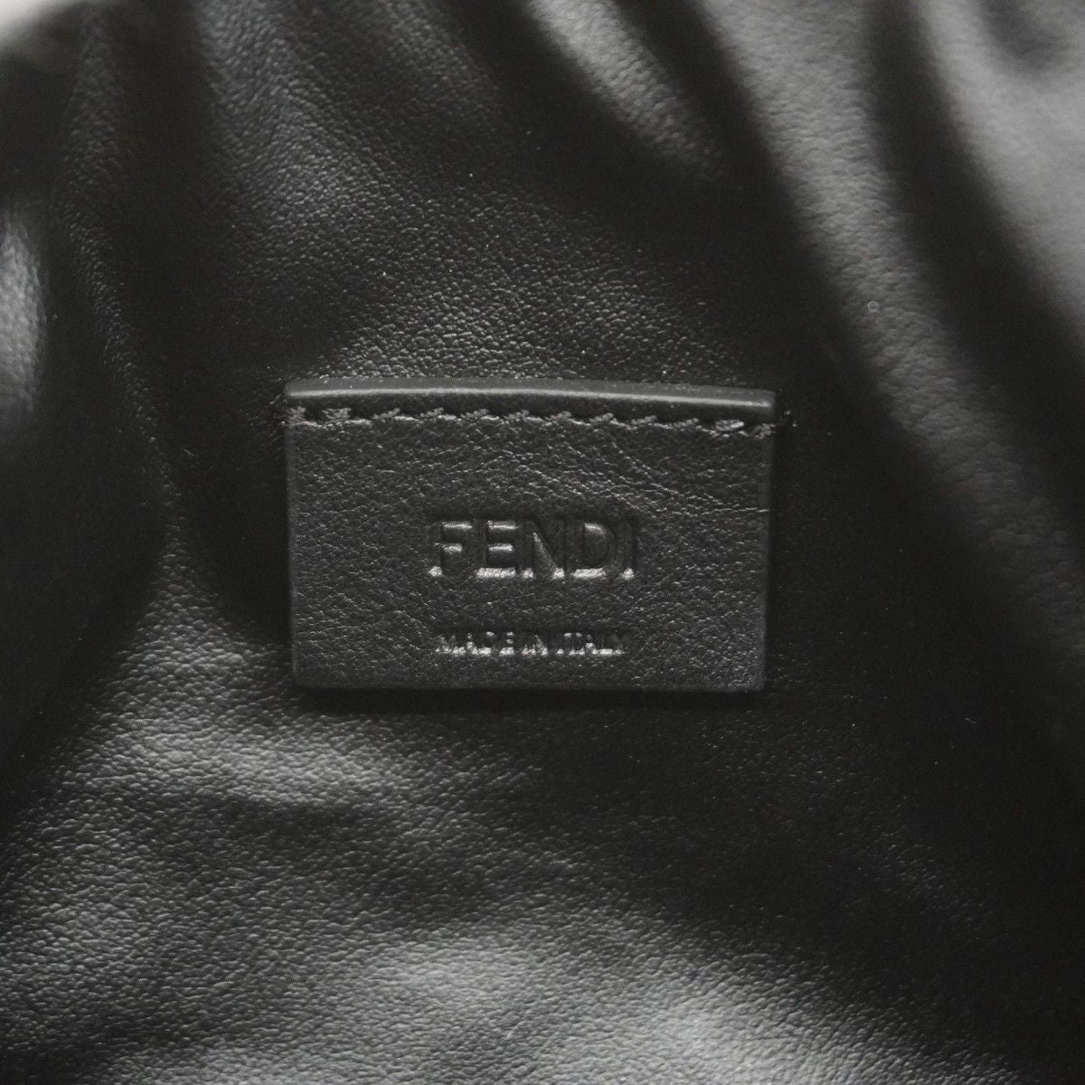 Fendi Pouch FF Embossed Nylon Black Gold — view 5