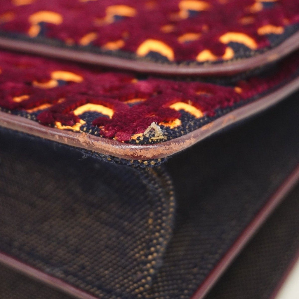 Dior Handbag Diorama Velvet Black Bordeaux Orange Silver 2-Way — view 6