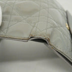 Dior Trifold Wallet Cannage Enamel Gray Champagne Gold — view 6