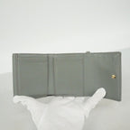 Dior Trifold Wallet Cannage Enamel Gray Champagne Gold — view 3