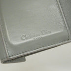Dior Trifold Wallet Cannage Enamel Gray Champagne Gold — view 4