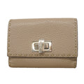 Fendi Trifold Walleteria Sell Leather Gray Ju Silver Wallet