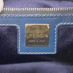 Fendi Shoulder Bag Zucchino Nylon Canvas Navy Silver — view 5