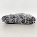 Fendi Shoulder Bag Zucchino Nylon Canvas Navy Silver — view 3