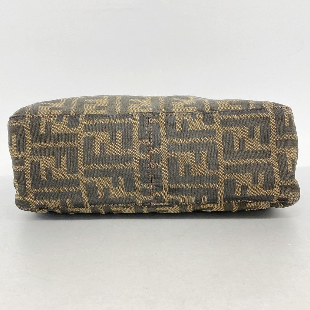Fendi Handbag Zucca Nylon Canvas Brown Silver — view 3