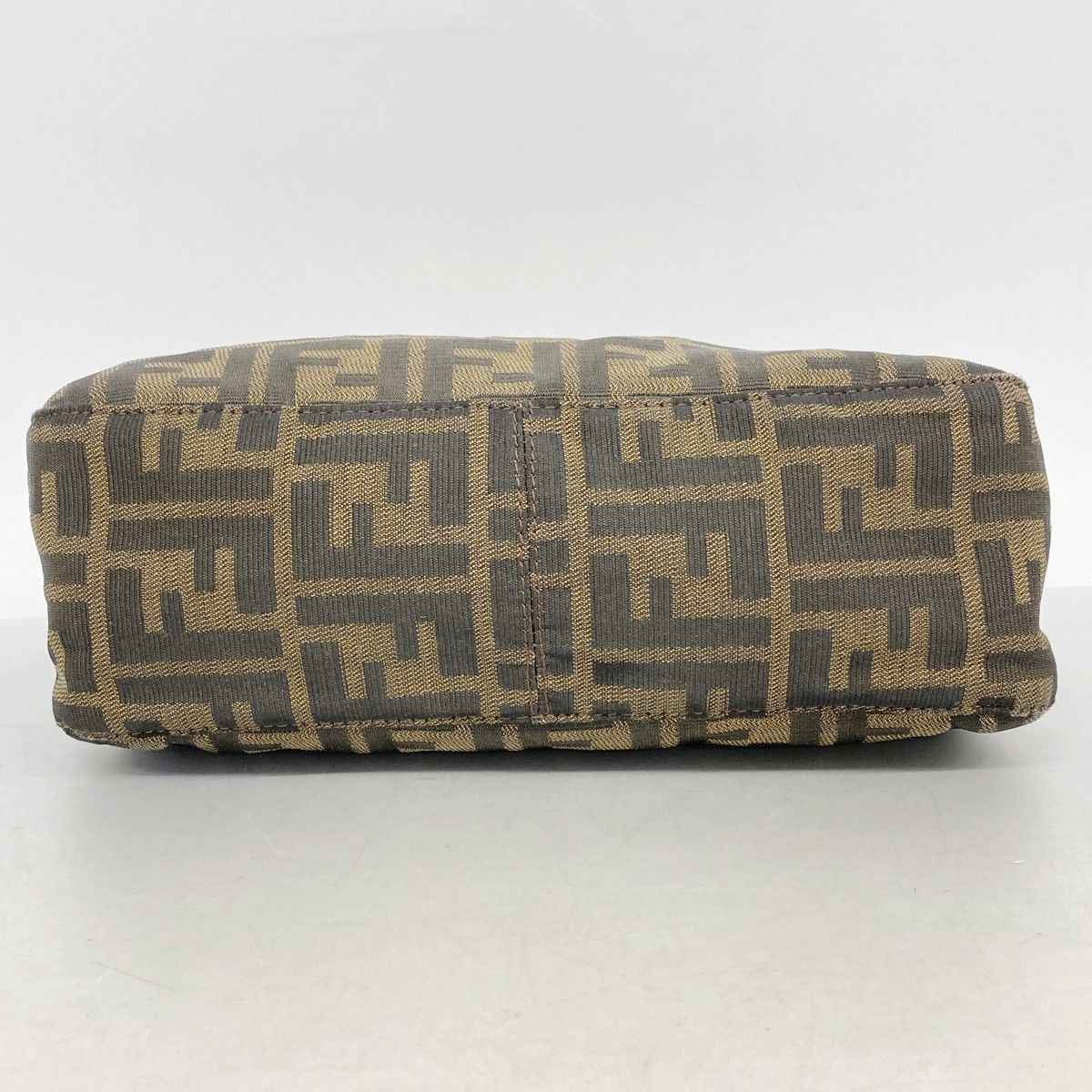 Fendi Handbag Zucca Nylon Canvas Brown Silver — view 3