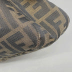 Fendi Handbag Zucca Nylon Canvas Brown Silver — view 6